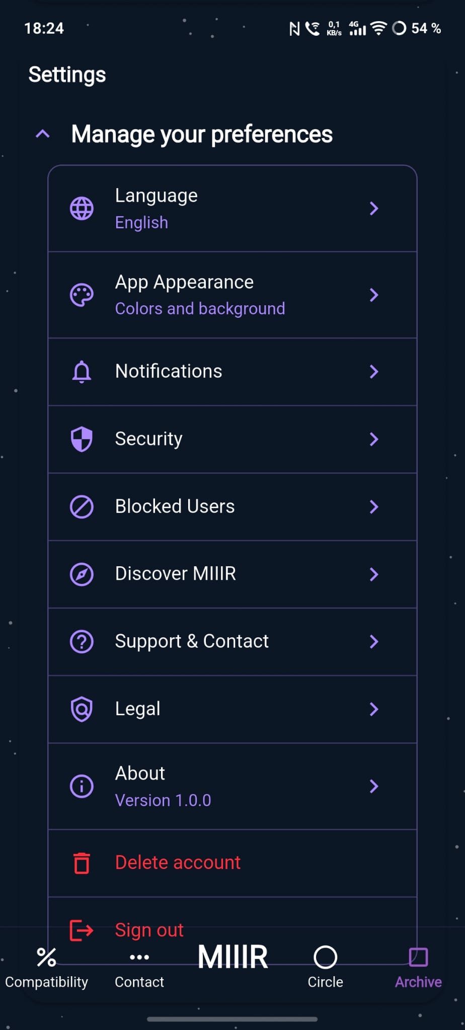 App Settings