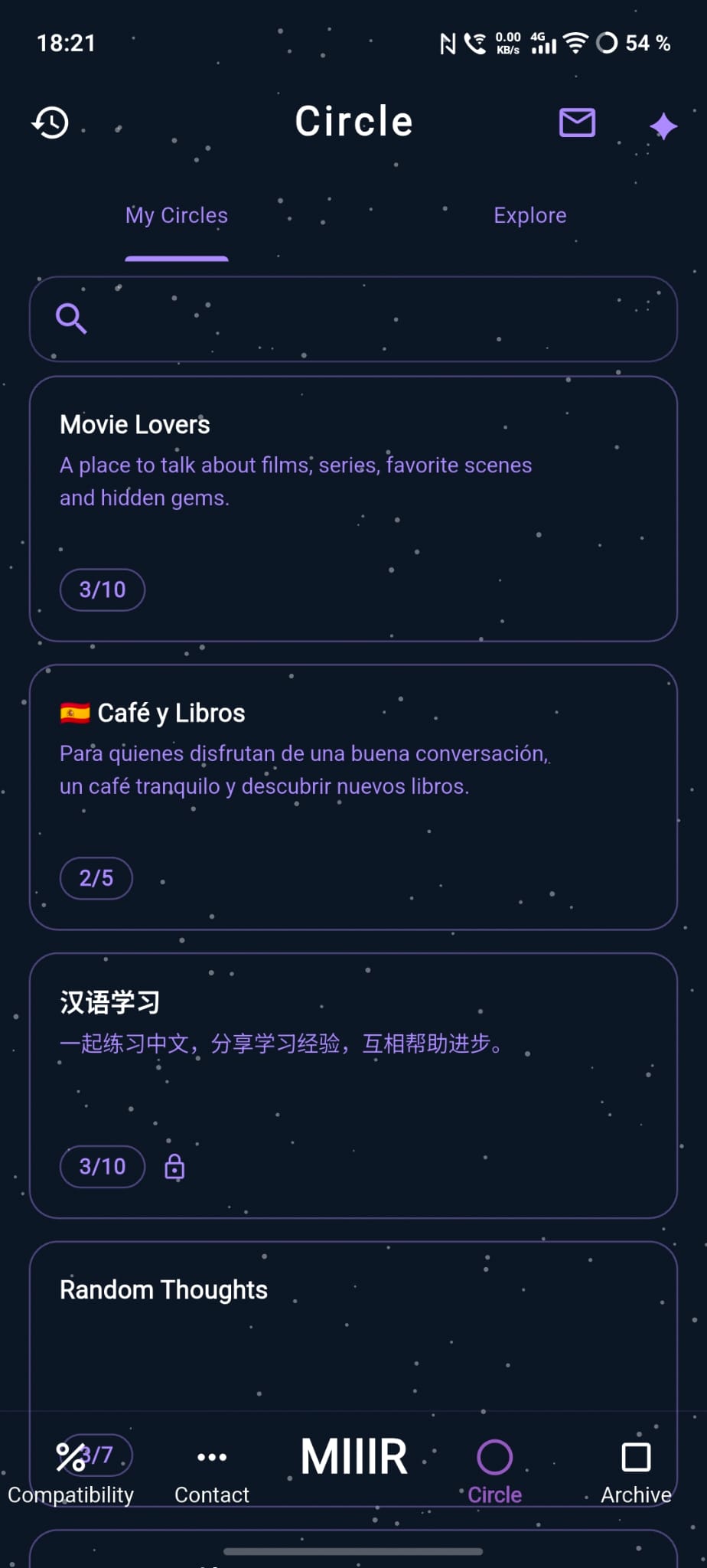 Circles List