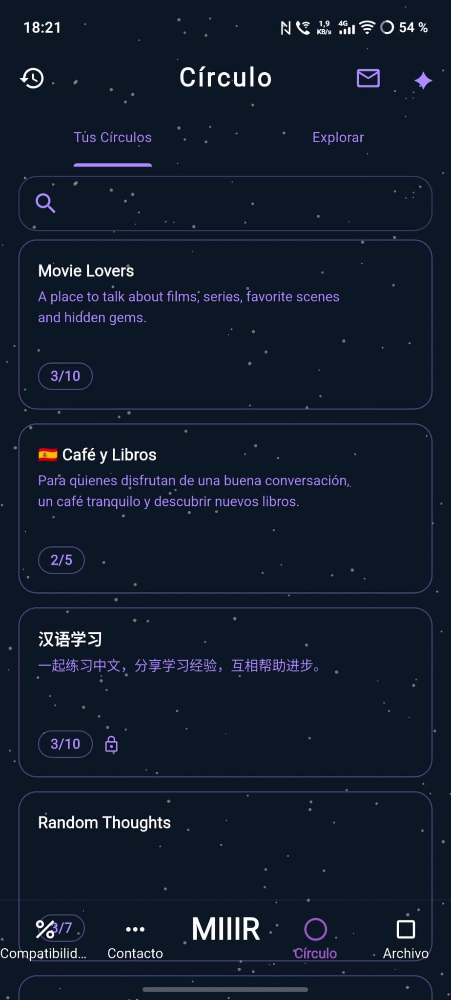 Circles List