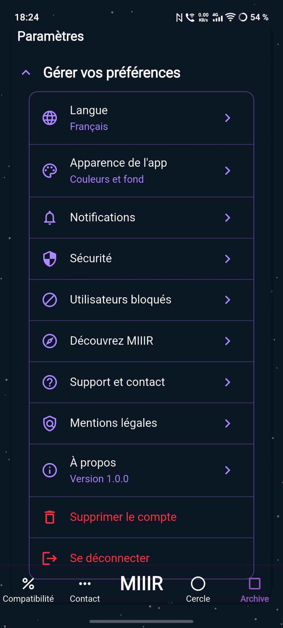 App Settings